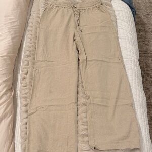 Tan linen pants